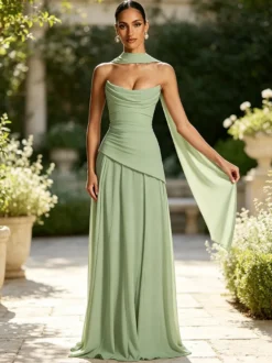 Robe de soirée robe de bal bustier en mousseline robe de cérémonie