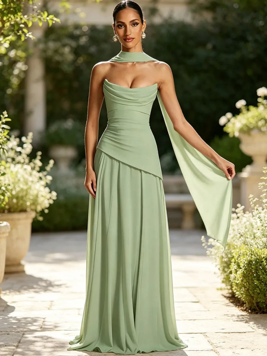 Robe de soirée robe de bal bustier en mousseline robe de cérémonie