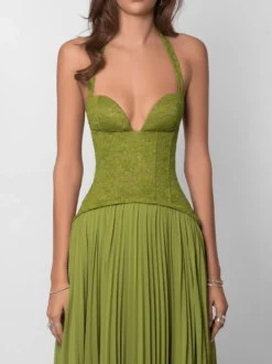 Robe de soirée robe de bal décolleté en cœur dentelle avec traîne plissée robe de cérémonie