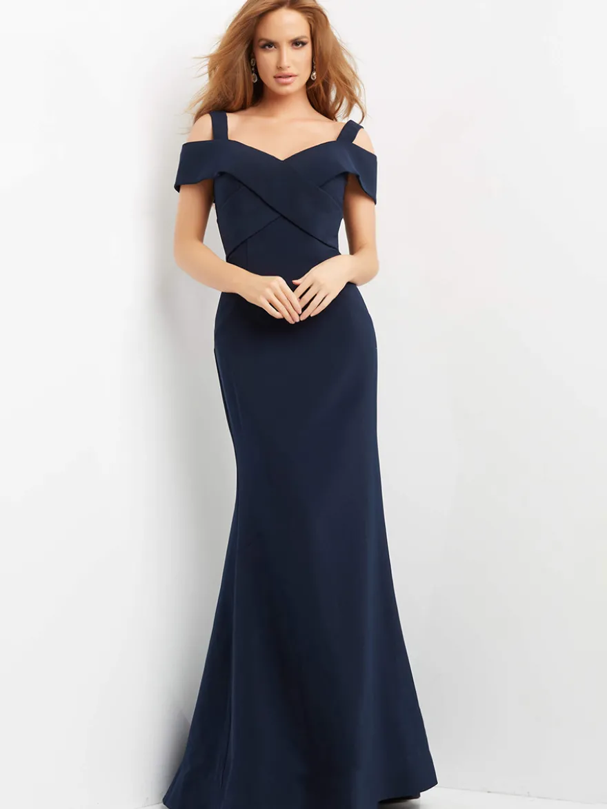 Robe de soirée sirène décolleté longueur au sol manches courtes fermeture éclair tissu satiné croisé robes de soirée formelles