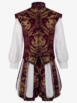 Robe de velours royale et noble de style Renaissance idéale pour un GN médiéval ou un cosplay d'Halloween.