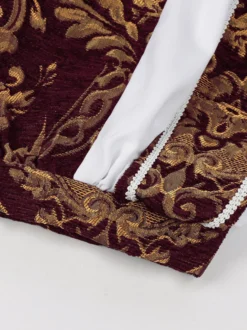 Robe de velours royale et noble de style Renaissance idéale pour un GN médiéval ou un cosplay d'Halloween.