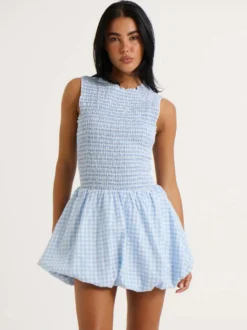 Robe d'été rose élégante mini-robe sans manches à col rond idéale pour une soirée en amoureux