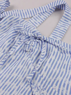 Robe d'été trapèze à rayures col halter et imprimé floral pour femme 2026