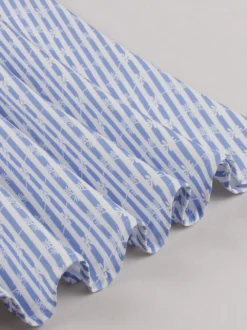 Robe d'été trapèze à rayures col halter et imprimé floral pour femme 2026