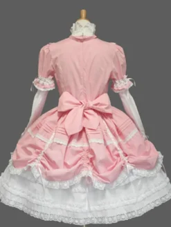 Robe gothique Lolita avec volants en dentelle et nœud décoratif robe de princesse victorienne en 3 couleurs