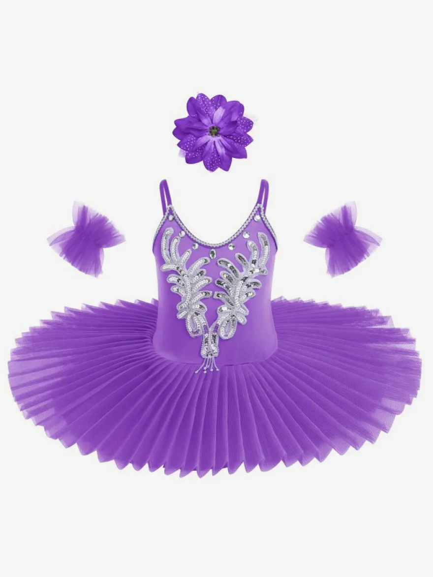 Robe justaucorps de performance en tutu de ballet Swan pour filles