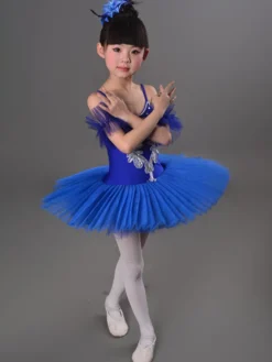 Robe justaucorps de performance en tutu de ballet Swan pour filles