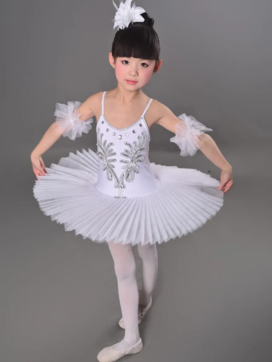 Robe justaucorps de performance en tutu de ballet Swan pour filles