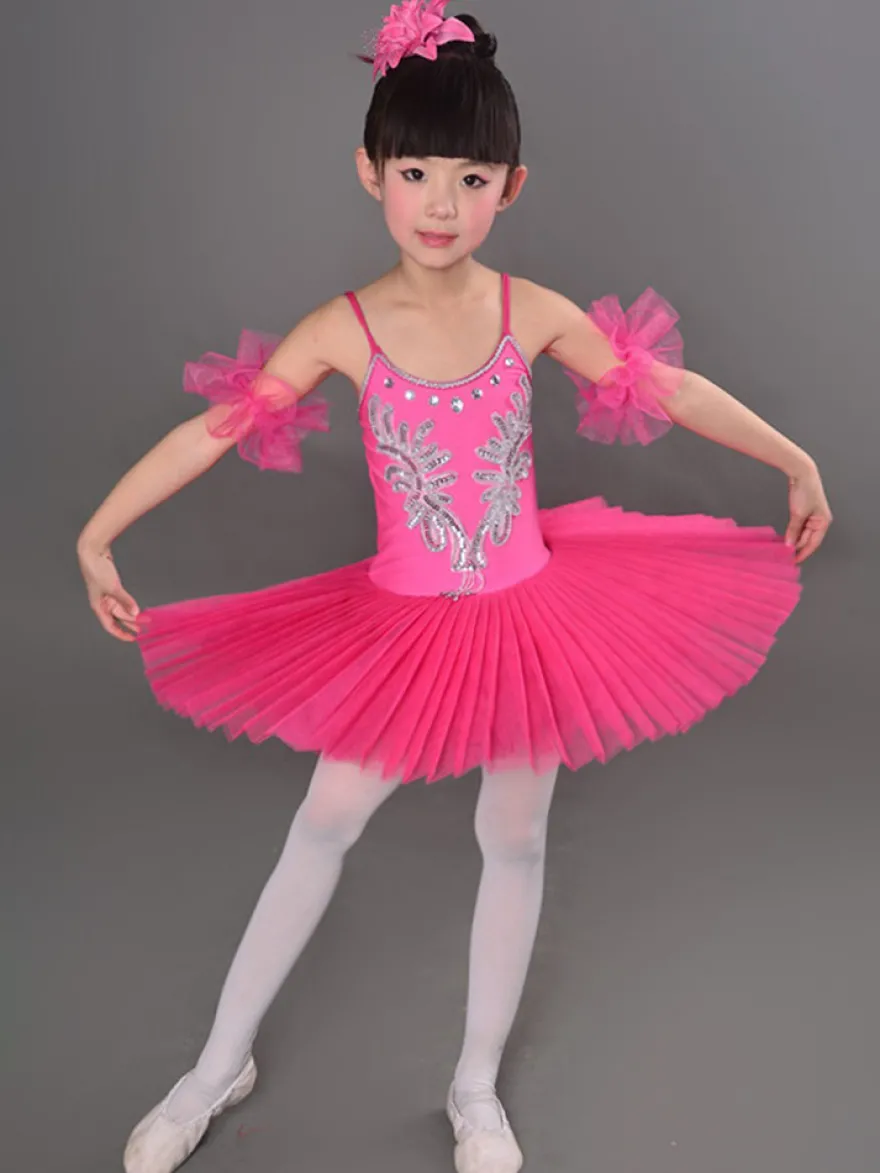 Robe justaucorps de performance en tutu de ballet Swan pour filles
