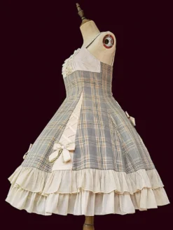Robe Lolita JSK classique Camel Bows Jupe pull Lolita en polyester sans manches