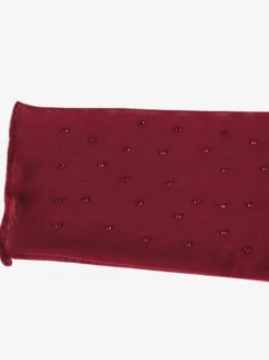 Robe longue en résille strass pour femme - Robe moulante rouge transparente à col montant et manches longues - Tenue de soirée d'été 2026