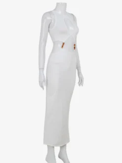 Robe longue sexy sans manches à découpes pour soirée 2026