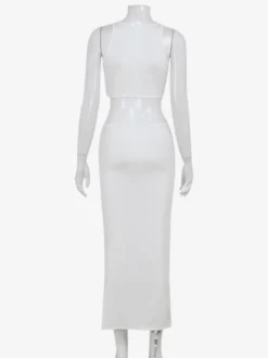 Robe longue sexy sans manches à découpes pour soirée 2026
