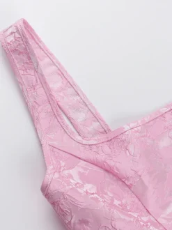 Robe mini Jacquard Coquette pour femme - Barbiecore avec grand nœud dans le dos sans manches coupe trapèze - Tenues de fête d'anniversaire d'été 2026