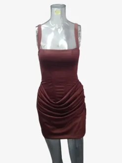 Robe moulante mini froncée à encolure carrée et dos lacé pour femme 2026