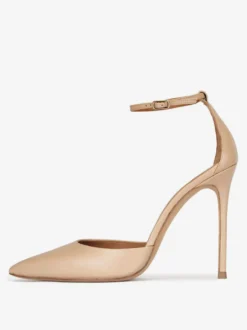 Robe noire à talons hauts bout pointu talon aiguille bride à la cheville escarpins