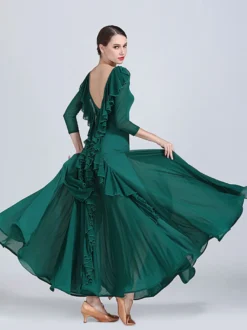 Robes de danse de salon pour femmes robes d'entraînement de valse tango flamenco élastiques