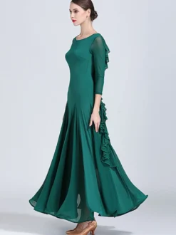 Robes de danse de salon pour femmes robes d'entraînement de valse tango flamenco élastiques