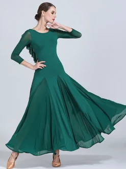 Robes de danse de salon pour femmes robes d'entraînement de valse tango flamenco élastiques