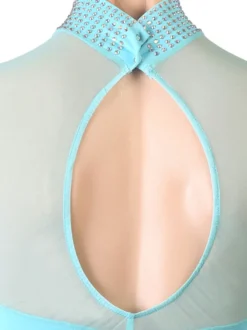 Robes de danse latine Aqua femmes frange strass moulante Sexy robe en Polyester Costume de danse