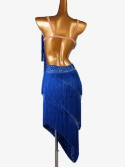 Robes de danse latine Frange Strass Layered Ruffle Femmes Latin Dancer Dancing Costume Déguisements Halloween