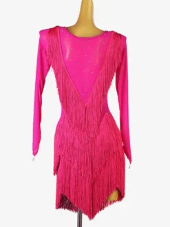 Robes De Danse Latine Jaune Femmes Manches Longues Robe Costume De Danse