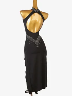 Robes De Danse Latine Noir Femmes Robe Costume De Danse Fendue