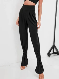 Robes de danse latine pantalons en Polyester Sexy pour fille noire Costume de danse