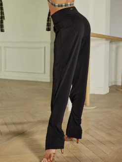 Robes de danse latine pantalons en Polyester Sexy pour fille noire Costume de danse