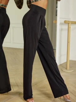 Robes de danse latine pantalons en Polyester Sexy pour fille noire Costume de danse