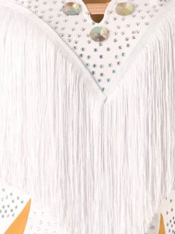 Robes de danse latine robe blanche en Lycra Spandex pour femmes vêtements de danse de danseuse latine