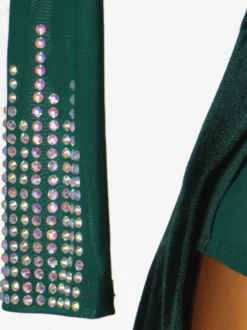 Robes de danse latine Robe en lycra Spandex vert foncé pour femmes Vêtements de danse de danseuse latine