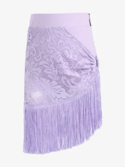 Robes de danse latine violet ensemble pour filles haut en Polyester jupe vêtements de danse