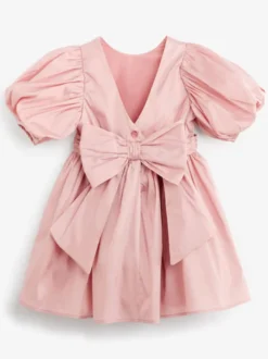 Robes de demoiselle d'honneur de mariage Robes pour occasions spéciales Rose pâle Manches courtes Nœuds