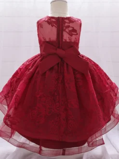 Robes de demoiselle d'honneur blanches robes d'occasion spéciale dentelle rose sans manches col bijou robes de demoiselle d'honneur