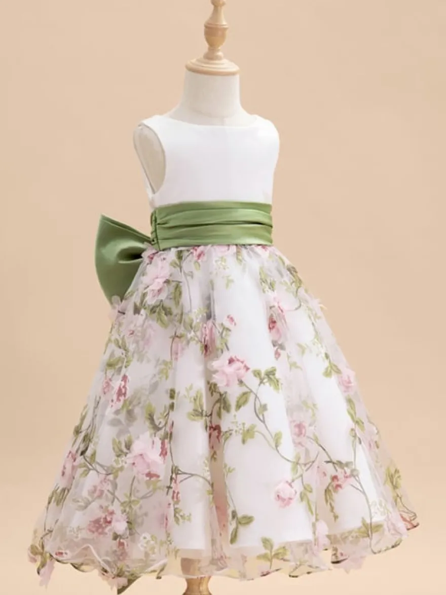 Robes de demoiselle d'honneur blanches en tissu satiné blanc sans manches à col bijou