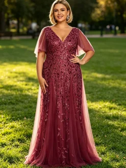 Robes de demoiselle d'honneur trapèze en tulle grandes tailles robes de soirée