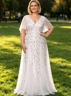 Robes de demoiselle d'honneur trapèze en tulle grandes tailles robes de soirée
