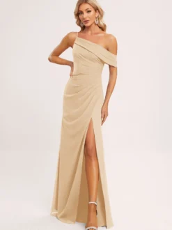 Robes de demoiselle d'honneur trapèze longueur au sol fermeture éclair en mousseline de soie robe de soirée de mariage
