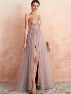 Robes de demoiselle d'honneur trapèze longueur au sol fermeture éclair en mousseline de soie robe de soirée de mariage