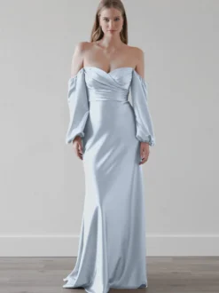Robes de demoiselle d'honneur robe de soirée de mariage longueur au sol fermeture éclair