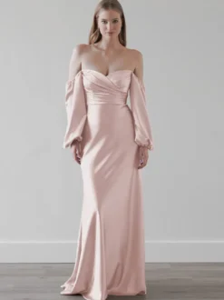 Robes de demoiselle d'honneur robe de soirée de mariage longueur au sol fermeture éclair