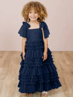 Robes de fille de fleur blanche Blush rose Tulle sans manches bijou cou robes de fille de fleur