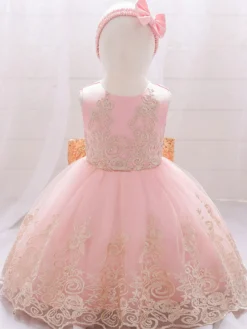 Robes de fille de fleur blanche robes d'occasion spéciale dentelle bleu royal sans manches col bijou robes de fille de fleur
