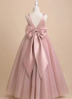 Robes de fille de fleur de mariage Robes d'occasion spéciale Ivoire Ceinture sans manches