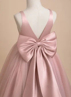 Robes de fille de fleur de mariage Robes d'occasion spéciale Ivoire Ceinture sans manches