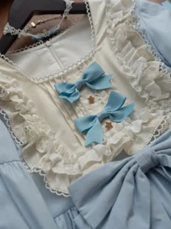 Robes gothiques Lolita avec nœuds et volants Noir Vert