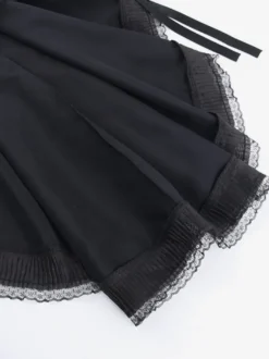 Robes Gothiques Lolita Dentelle Volants Noir Noir