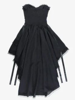 Robes Gothiques Lolita Dentelle Volants Noir Noir